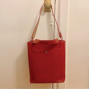 Red Leather Tote Elizabeth & James